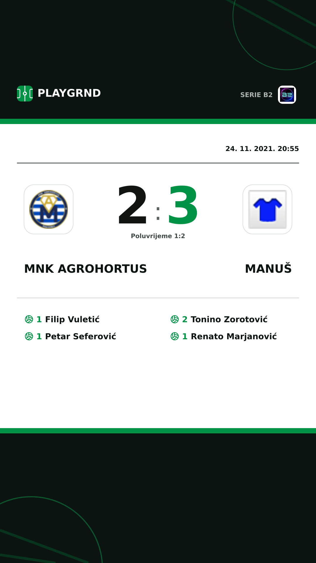 Instagram slika: Mnk Agrohortus 2:3 Manuš