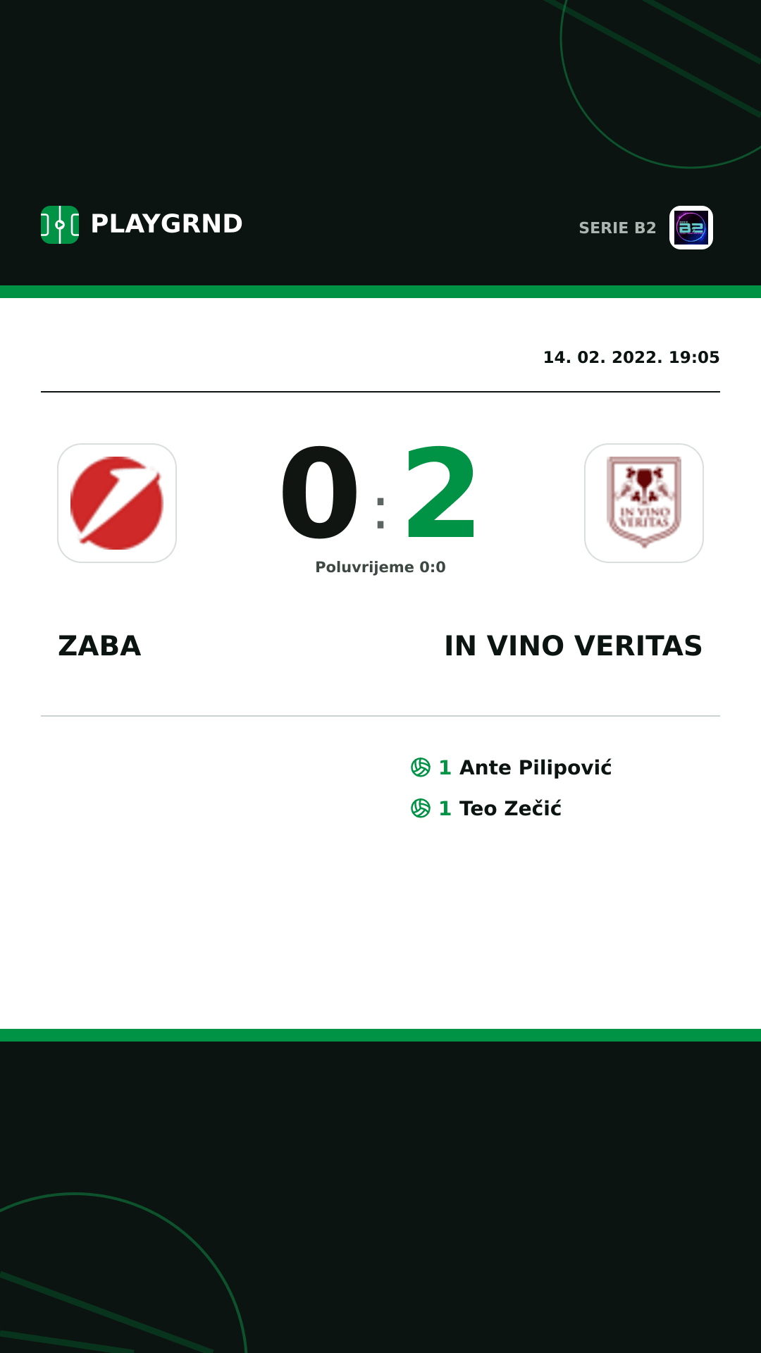 Instagram slika: Zaba 0:2 IN Vino Veritas