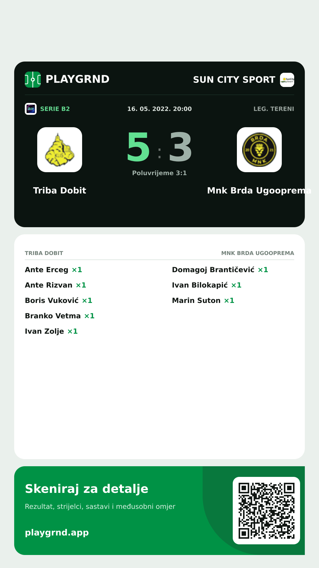 Story slika: Triba Dobit 5:3 Mnk Brda Ugooprema