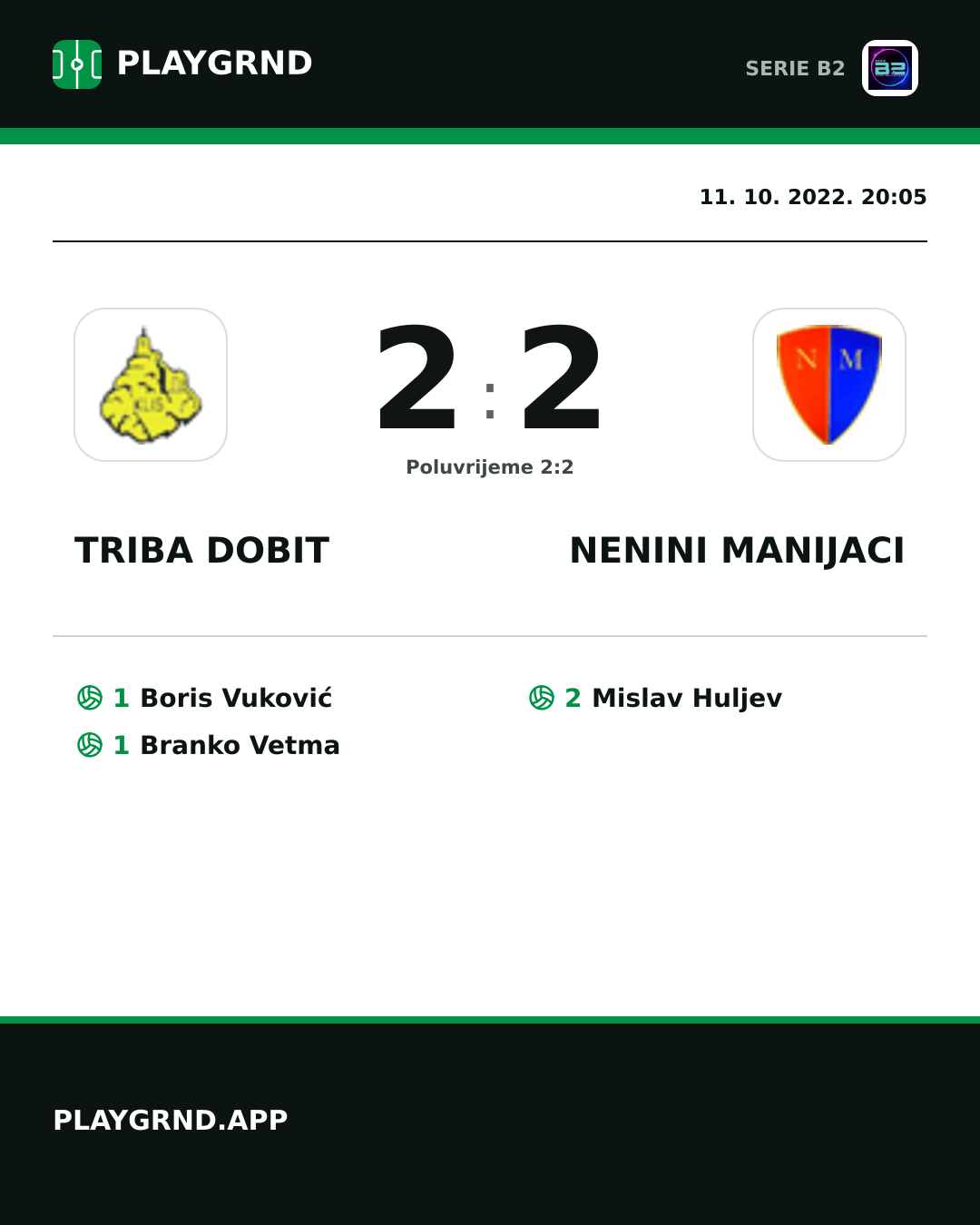Instagram slika: Triba Dobit 2:2 Nenini Manijaci
