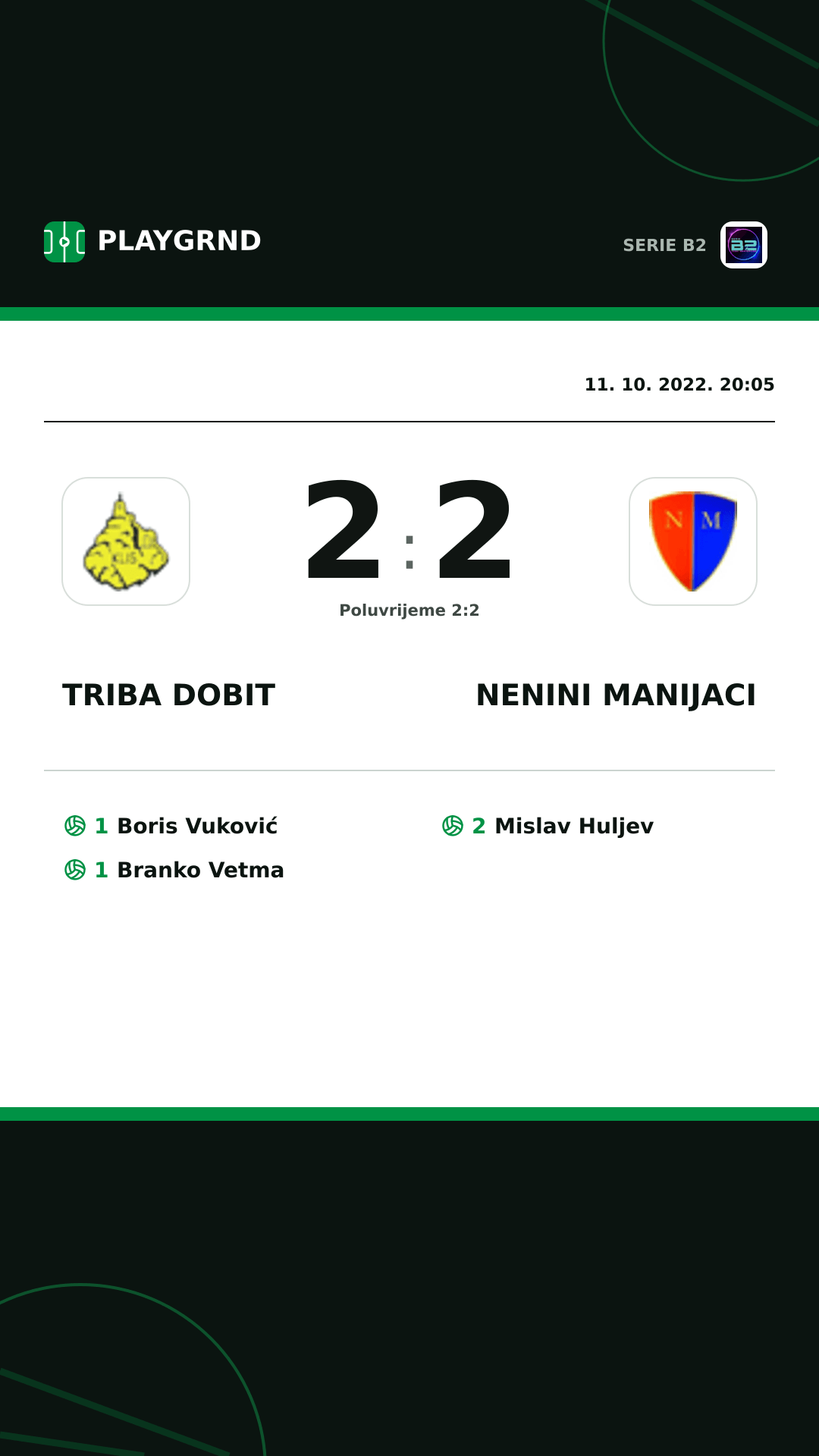 Instagram slika: Triba Dobit 2:2 Nenini Manijaci