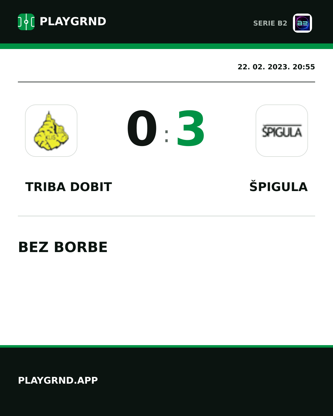 Instagram slika: Triba Dobit 0:3 Špigula