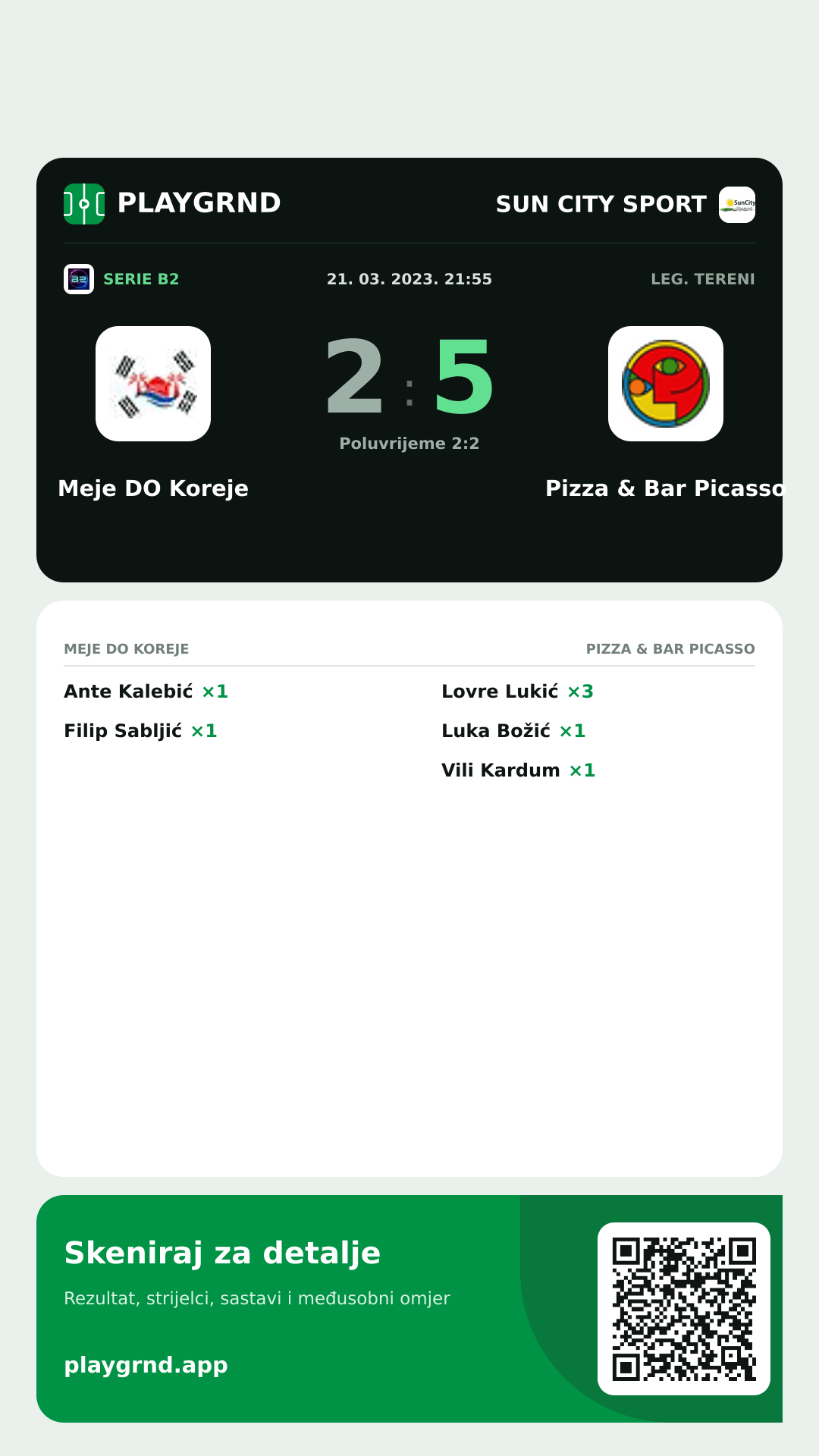 Story slika: Meje DO Koreje 2:5 Pizza & Bar Picasso
