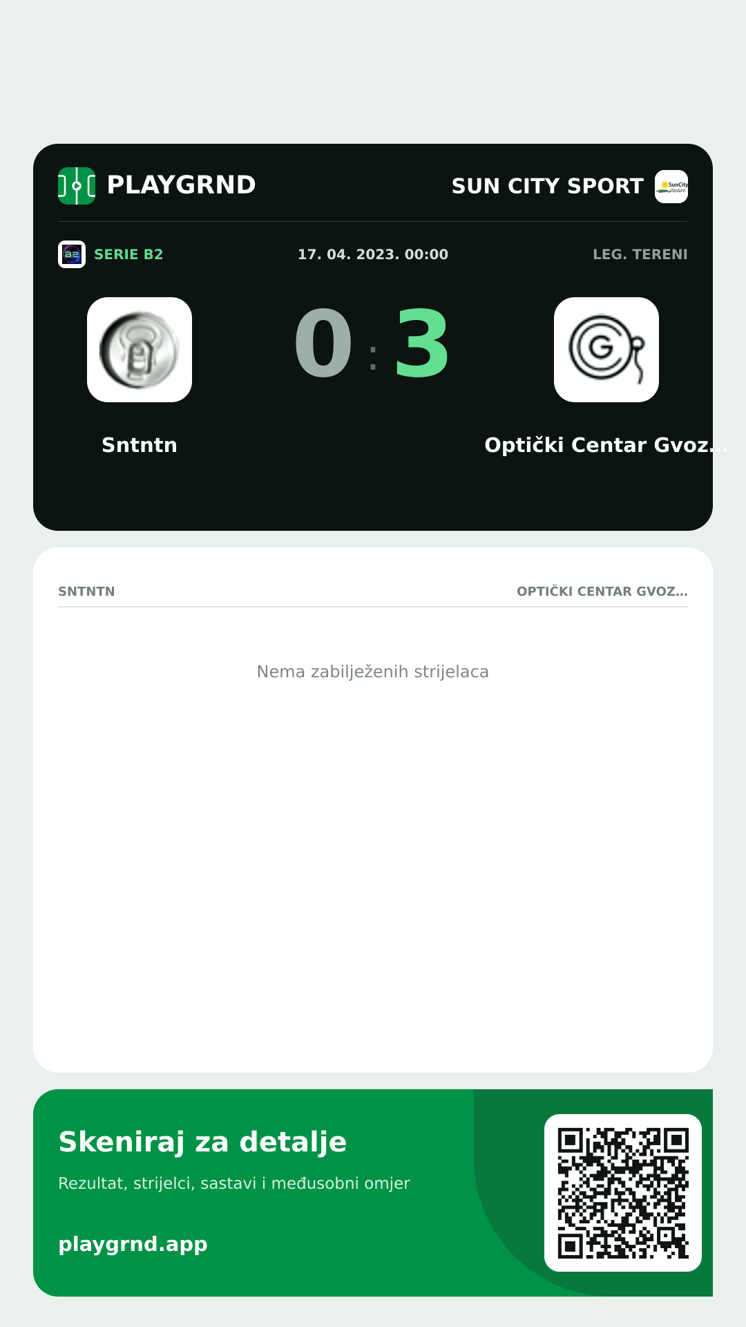 Story slika: Sntntn 0:3 Optički Centar Gvozdanović