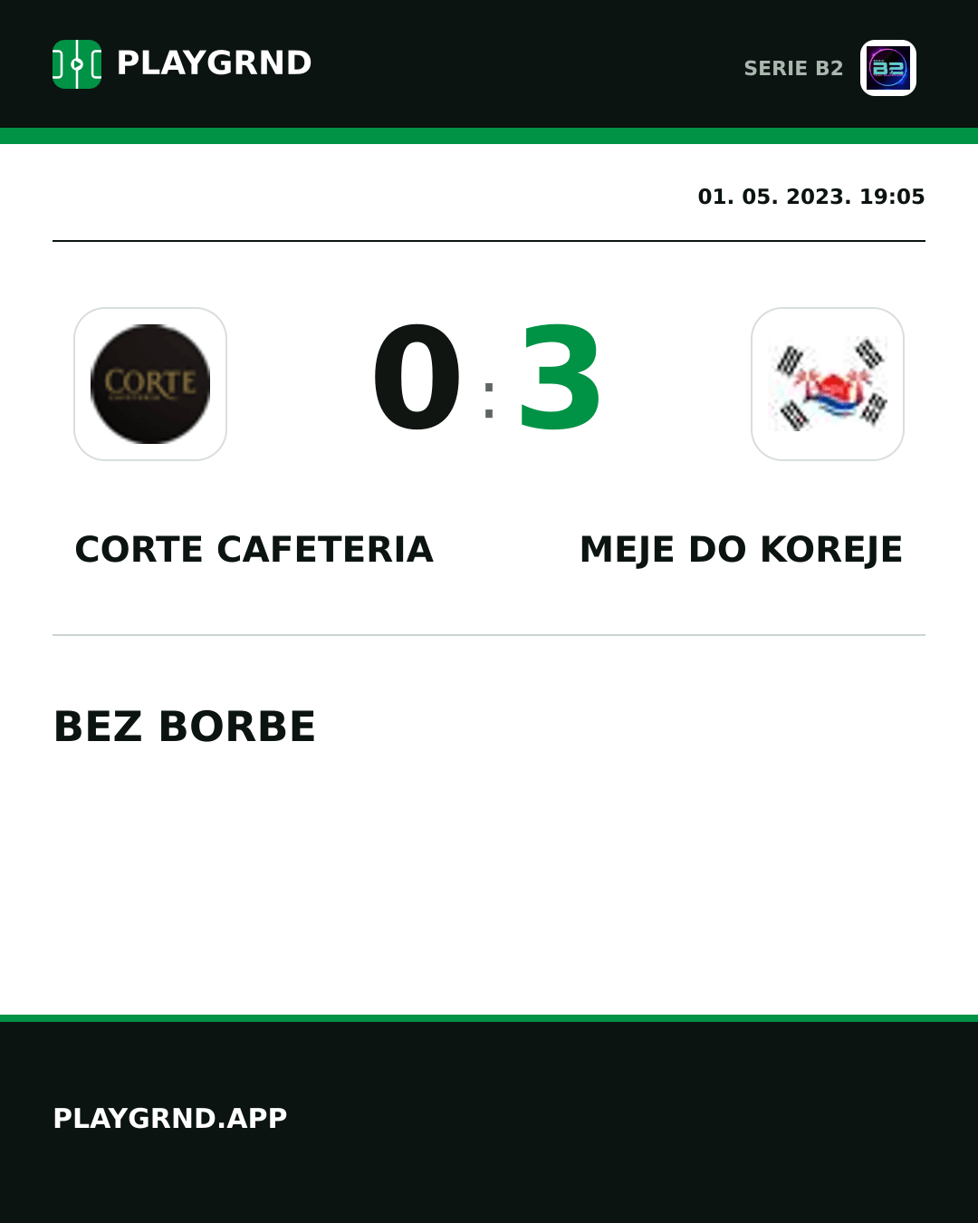 Instagram slika: Corte Cafeteria 0:3 Meje DO Koreje