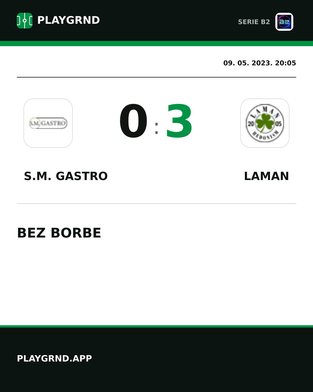 Instagram slika: S.M. Gastro 0:3 Laman