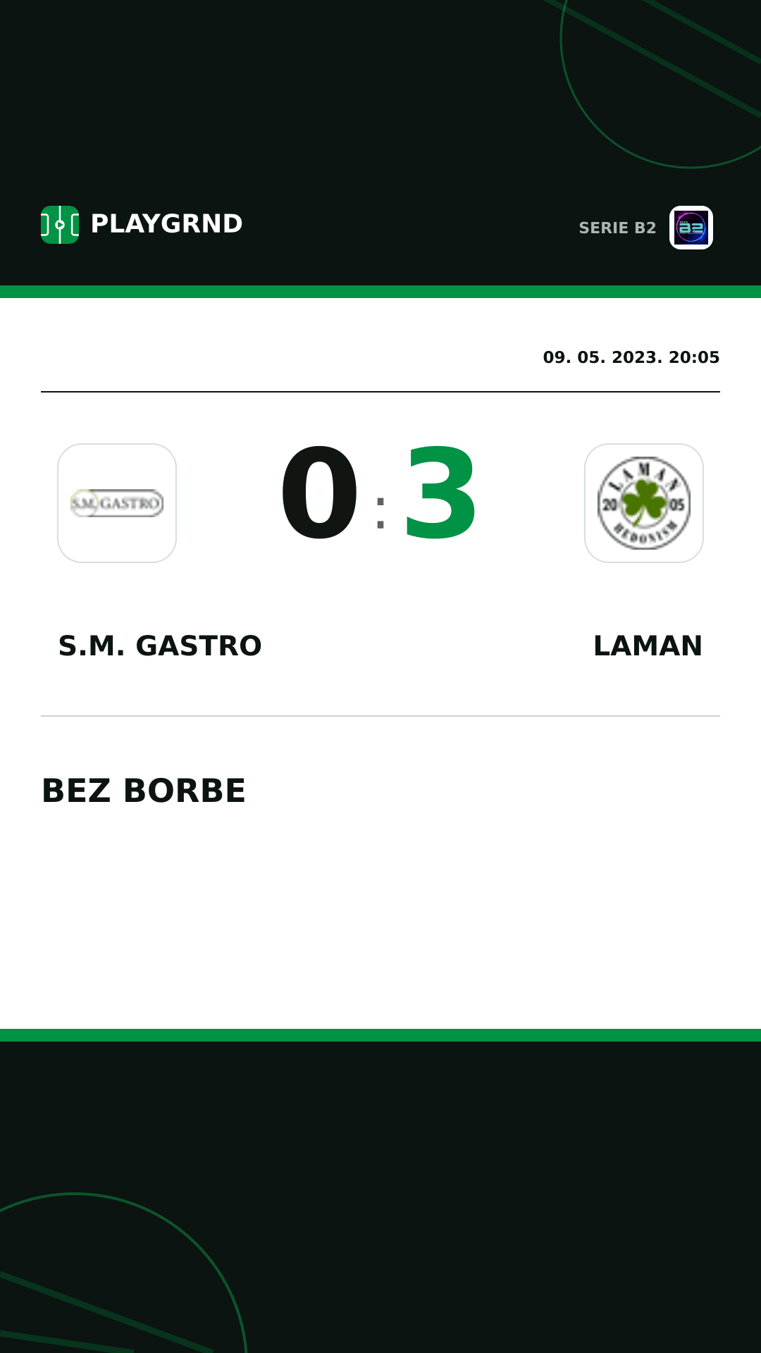 Instagram slika: S.M. Gastro 0:3 Laman
