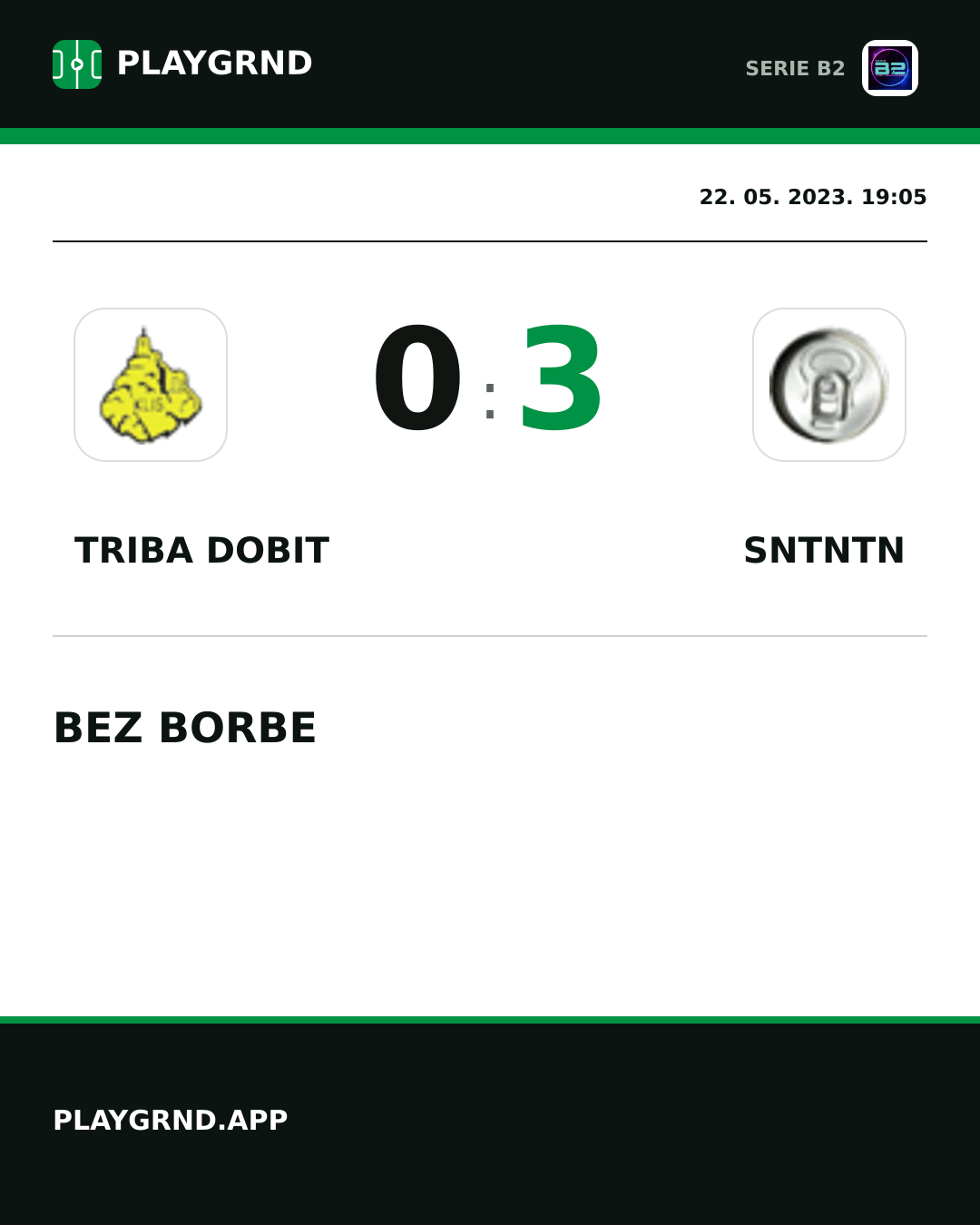Instagram slika: Triba Dobit 0:3 Sntntn