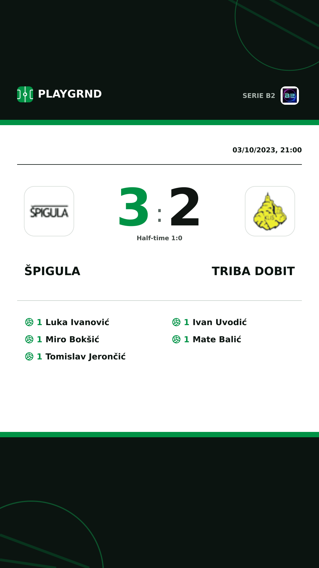 Instagram artwork: Špigula 3:2 Triba Dobit