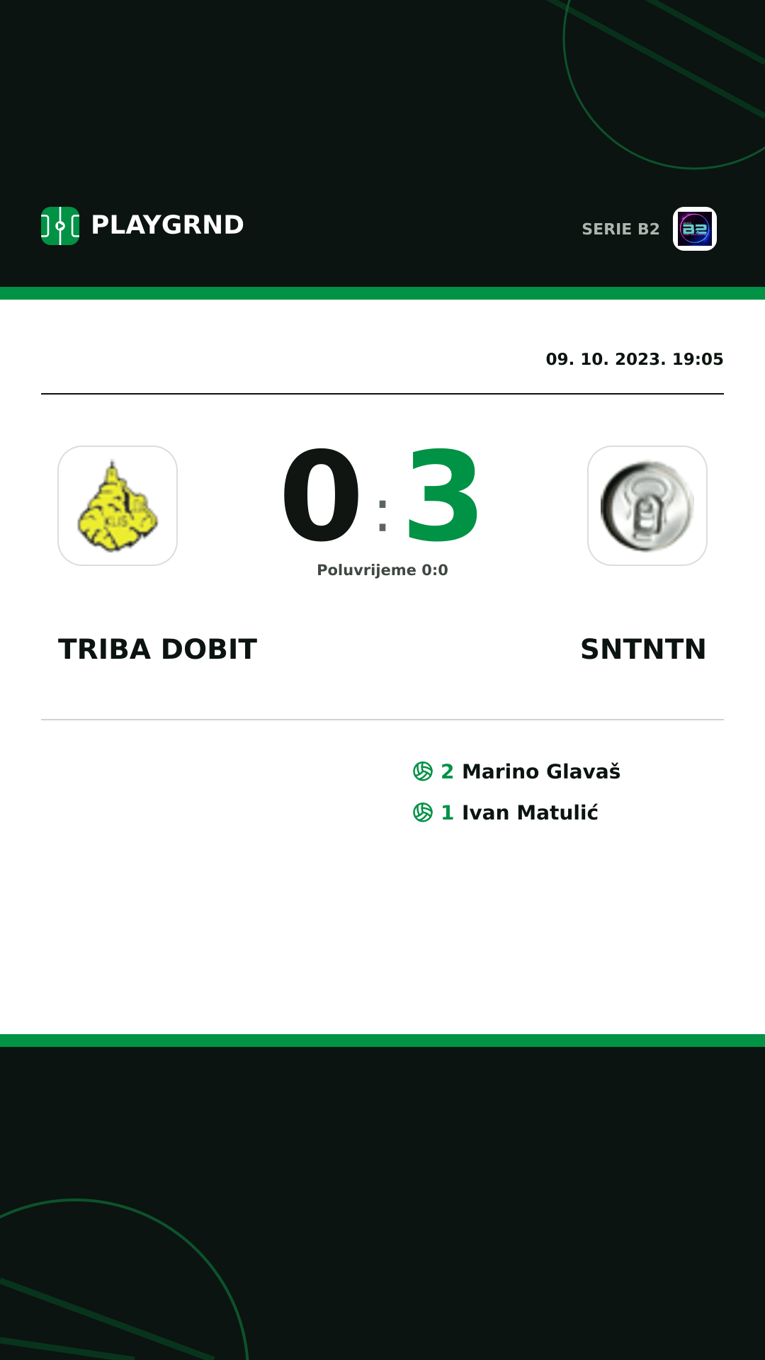 Instagram slika: Triba Dobit 0:3 Sntntn