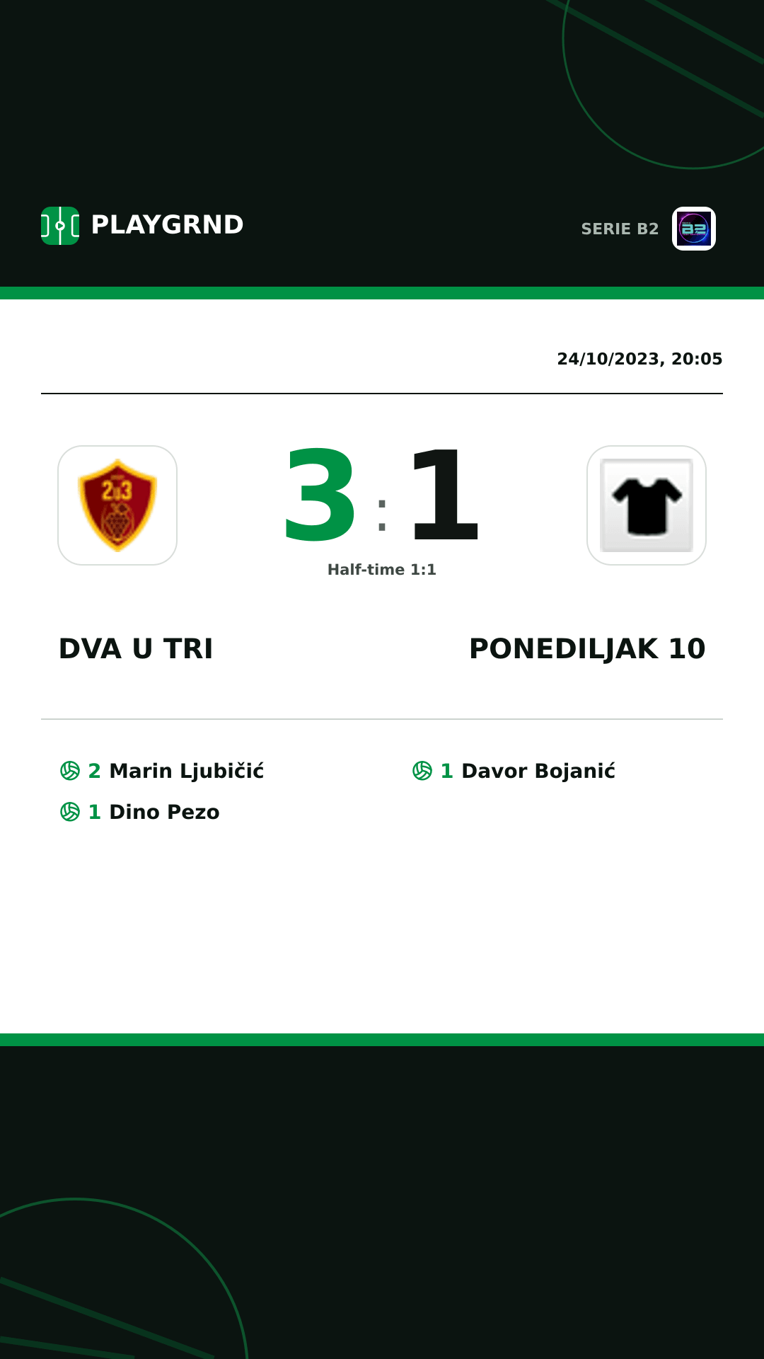 Instagram artwork: Dva U Tri 3:1 Ponediljak 10