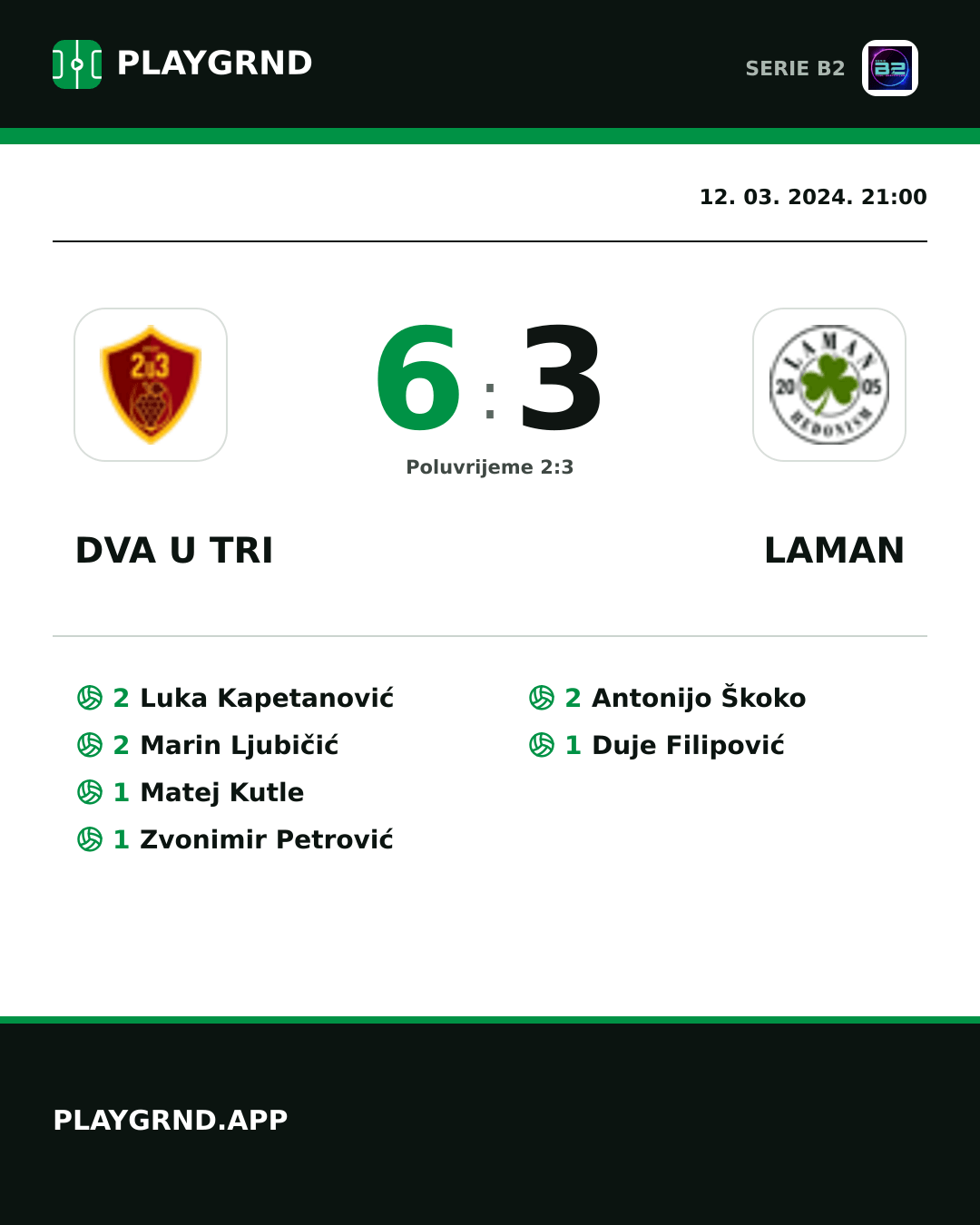 Instagram slika: Dva U Tri 6:3 Laman