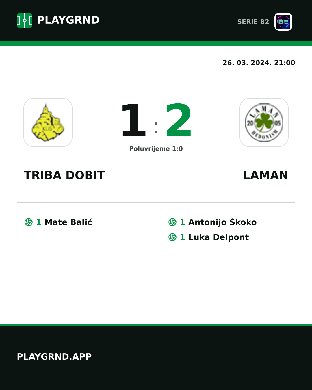 Instagram slika: Triba Dobit 1:2 Laman