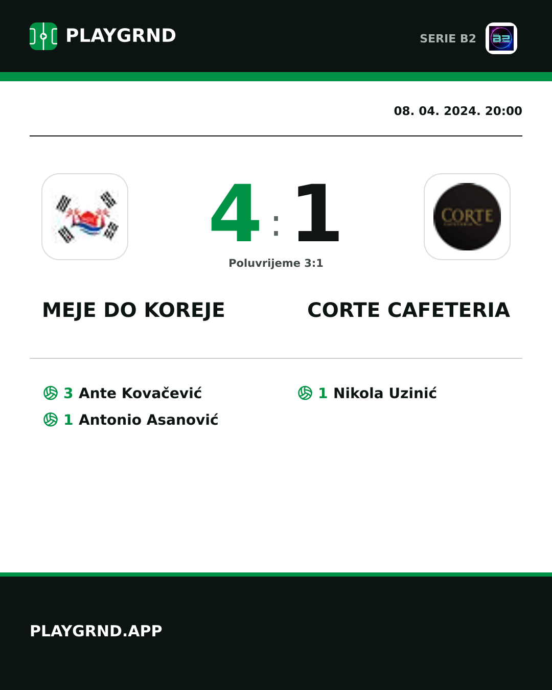 Instagram slika: Meje DO Koreje 4:1 Corte Cafeteria