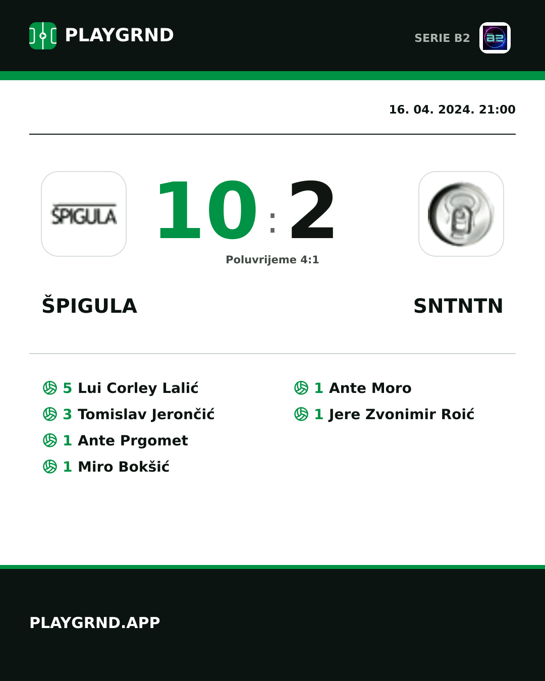 Instagram slika: Špigula 10:2 Sntntn
