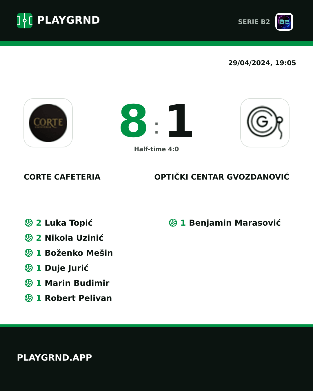 Instagram artwork: Corte Cafeteria 8:1 Optički Centar Gvozdanović