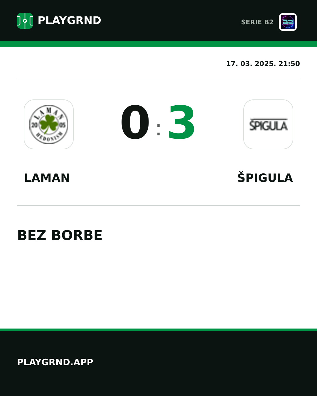 Instagram slika: Laman 0:3 Špigula