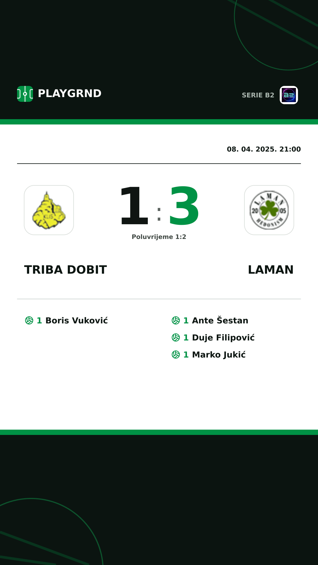 Instagram slika: Triba Dobit 1:3 Laman