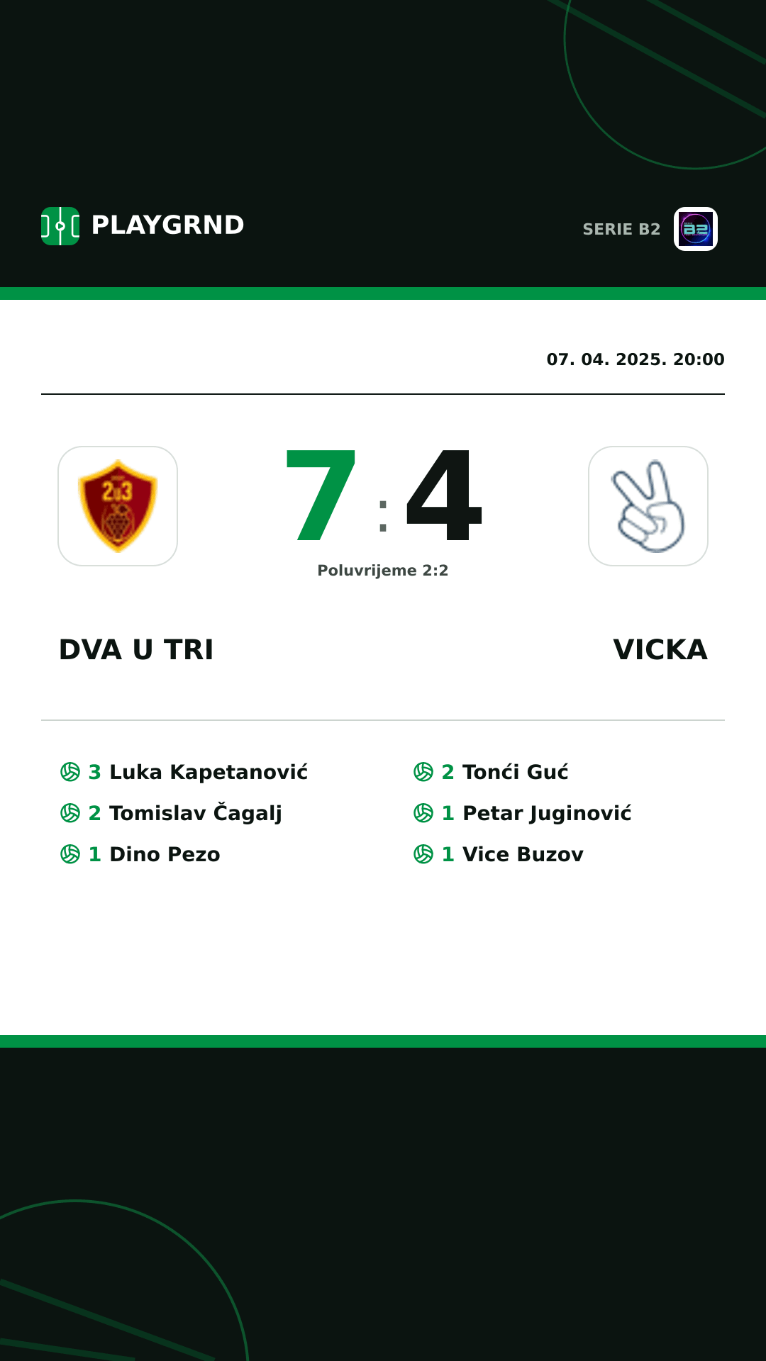 Instagram slika: Dva U Tri 7:4 Vicka