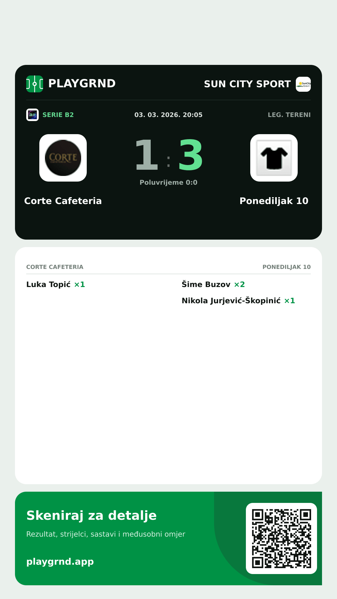 Story slika: Corte Cafeteria 1:3 Ponediljak 10