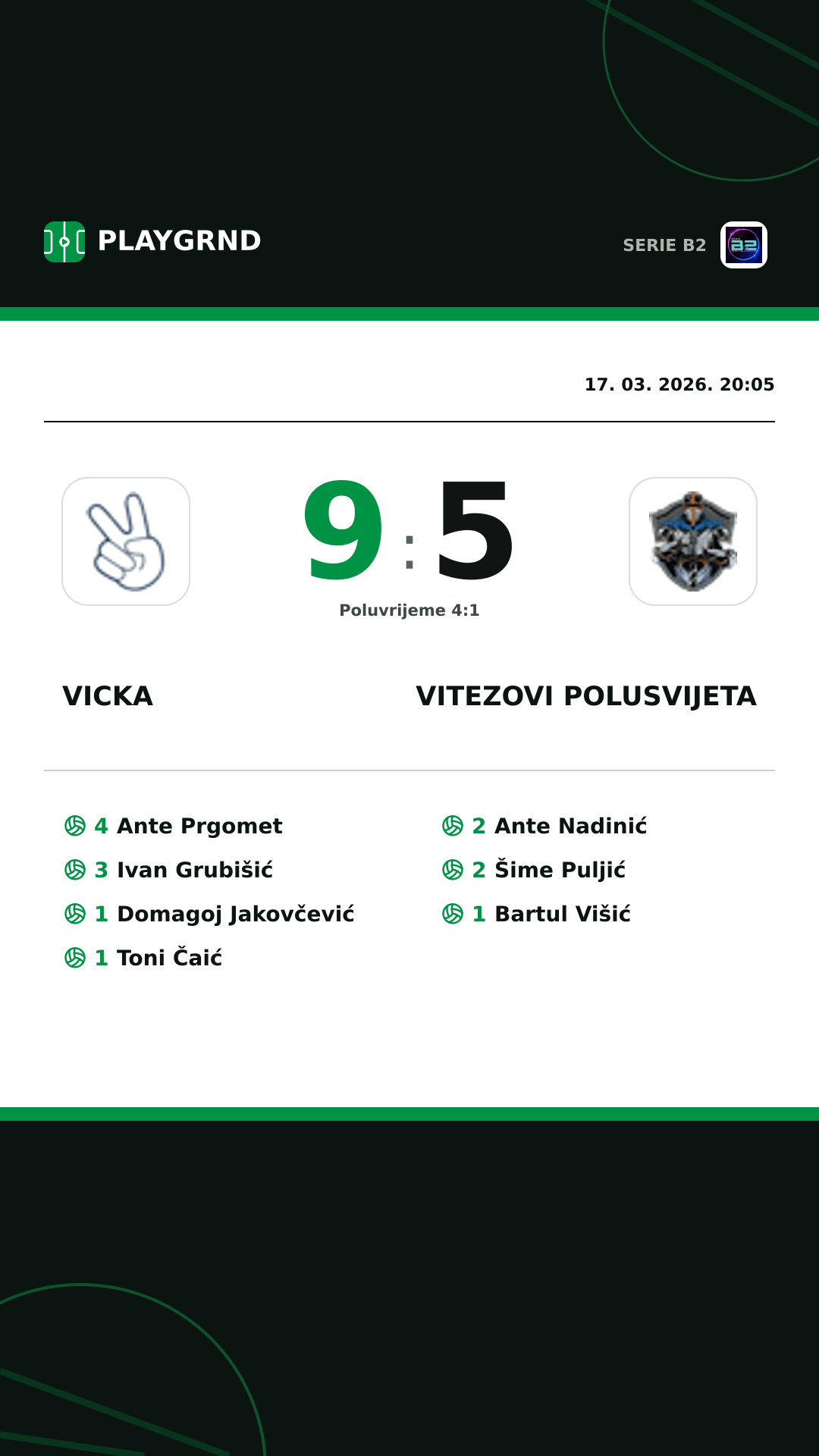 Instagram slika: Vicka 9:5 Vitezovi Polusvijeta