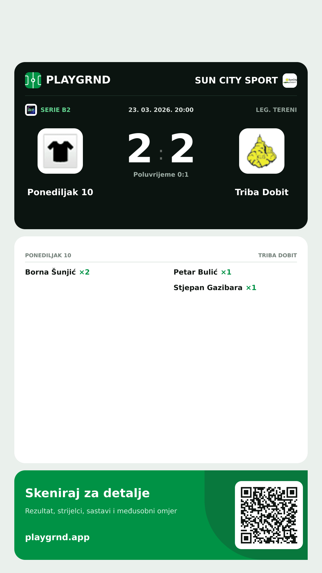 Story slika: Ponediljak 10 2:2 Triba Dobit