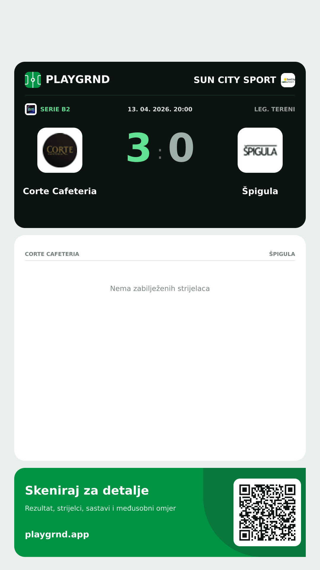 Story slika: Corte Cafeteria 3:0 Špigula