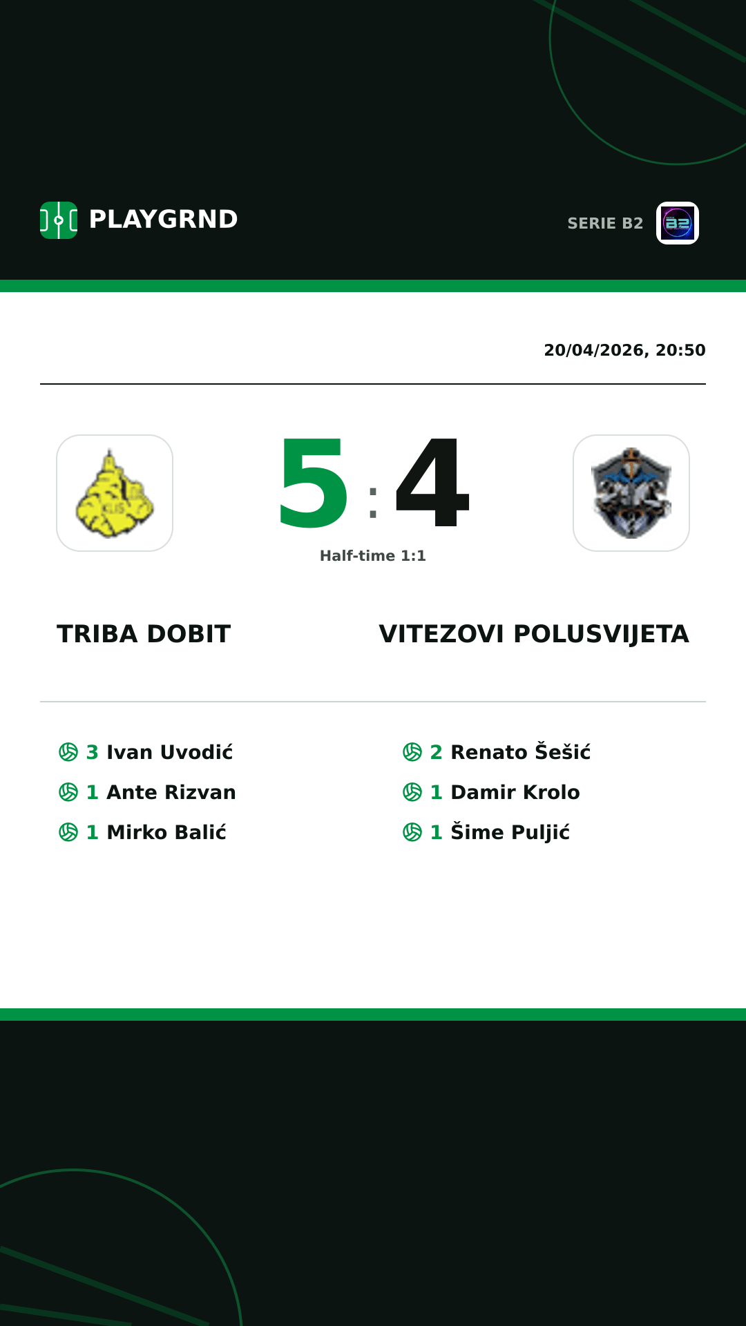 Instagram artwork: Triba Dobit 5:4 Vitezovi Polusvijeta