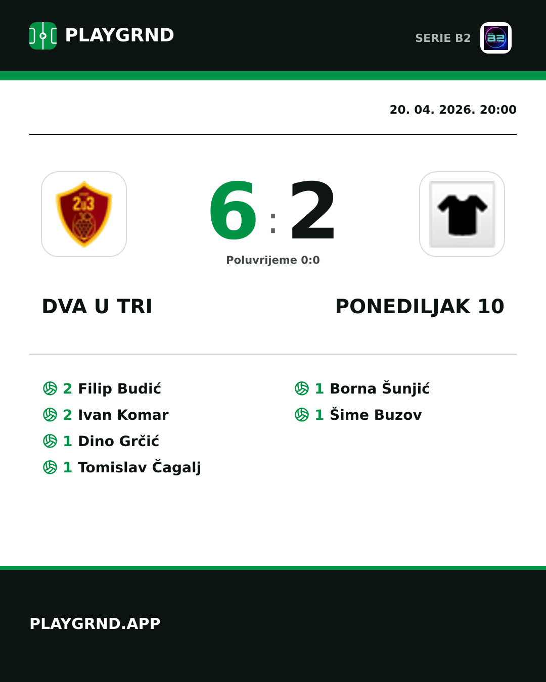 Instagram slika: Dva U Tri 6:2 Ponediljak 10