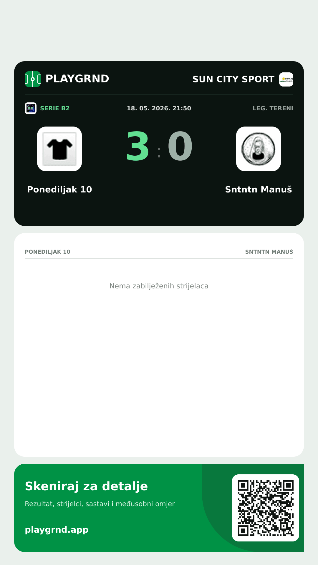 Story slika: Ponediljak 10 3:0 Sntntn Manuš