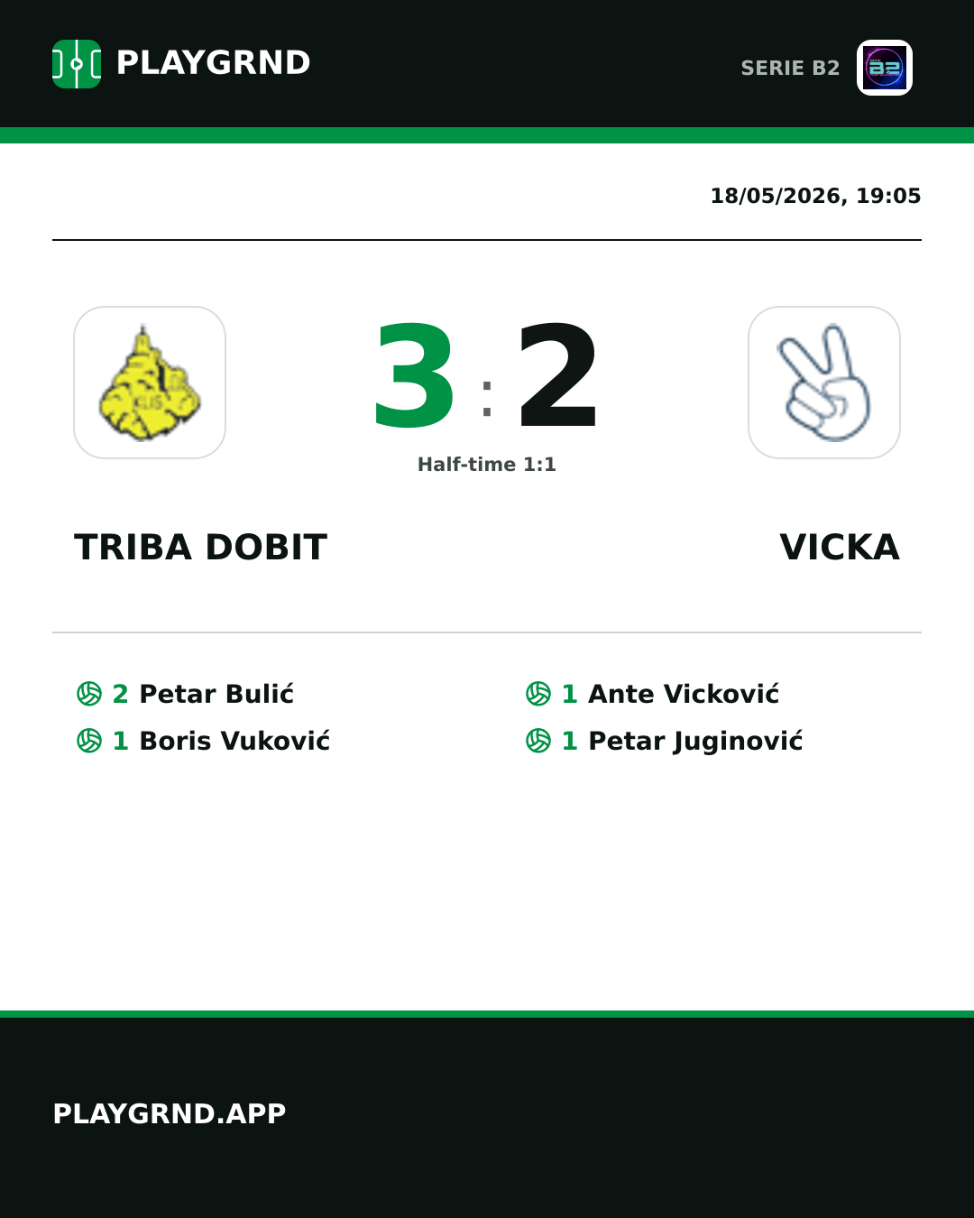 Instagram artwork: Triba Dobit 3:2 Vicka