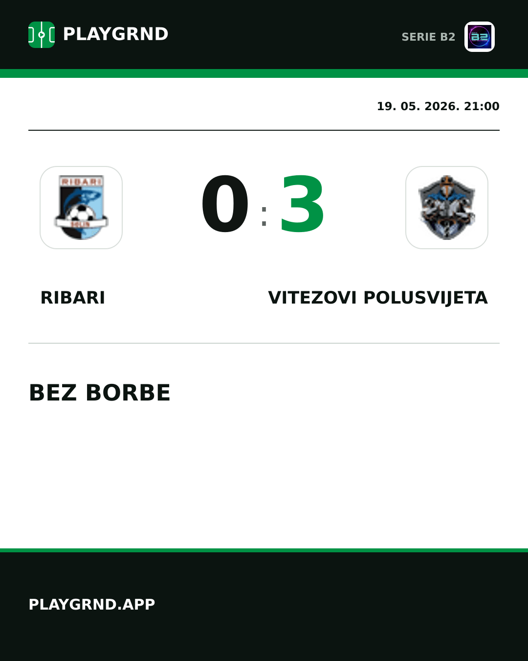 Instagram slika: Ribari 0:3 Vitezovi Polusvijeta