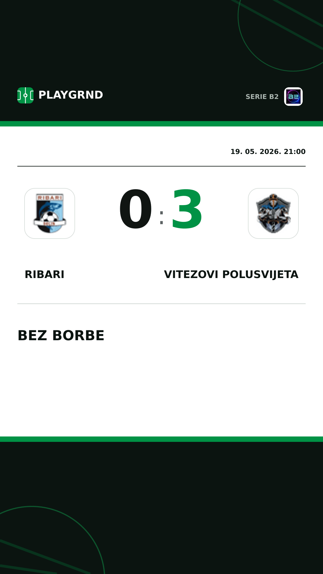Instagram slika: Ribari 0:3 Vitezovi Polusvijeta