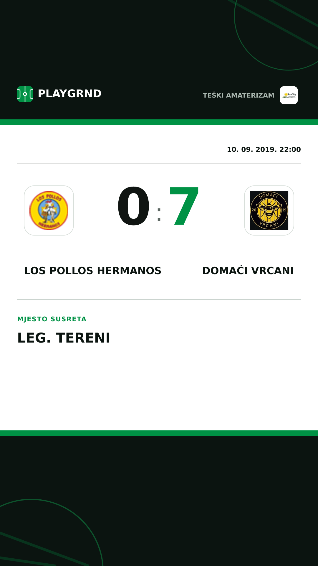 Instagram slika: Los Pollos Hermanos 0:7 Domaći Vrcani