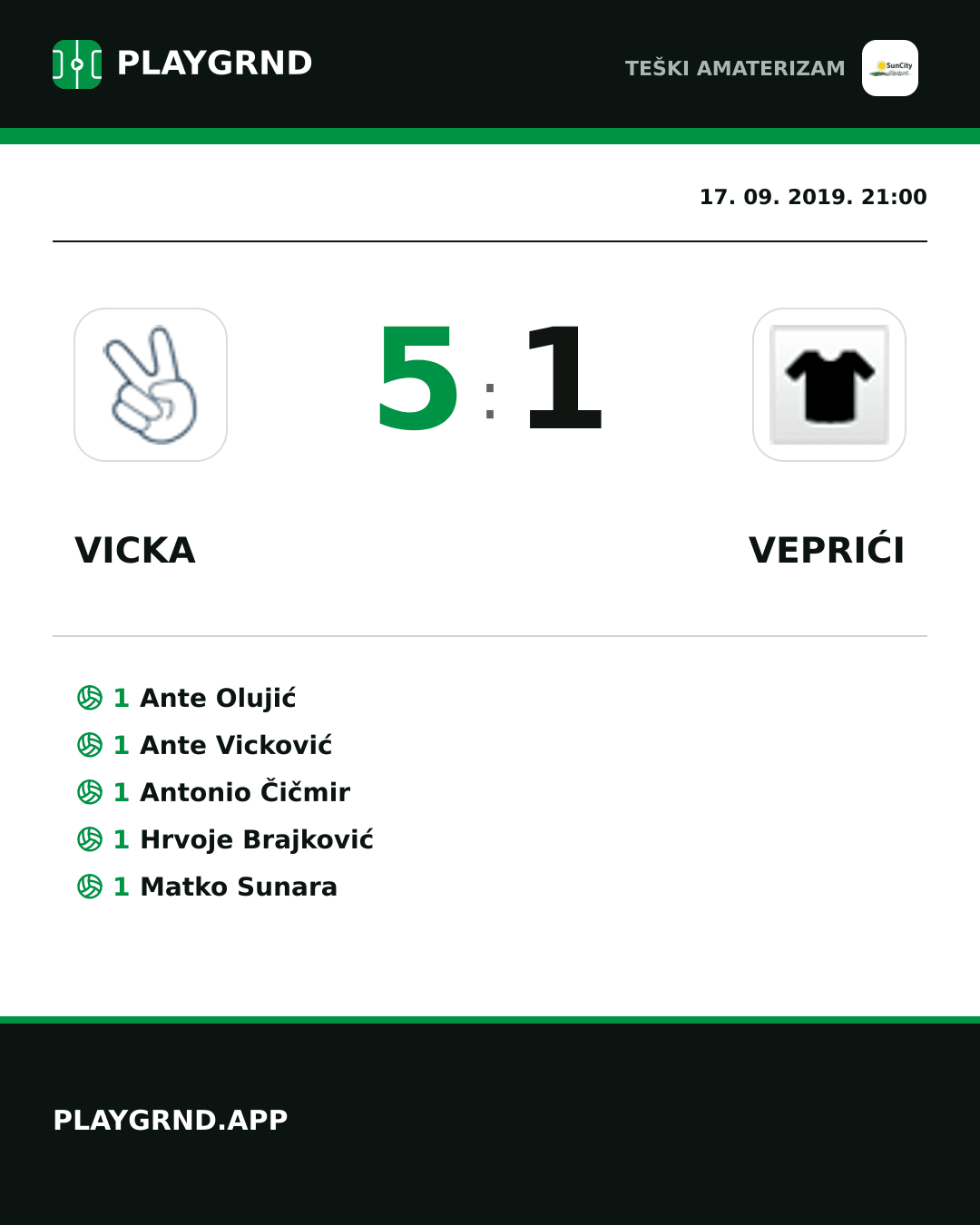 Instagram slika: Vicka 5:1 Veprići