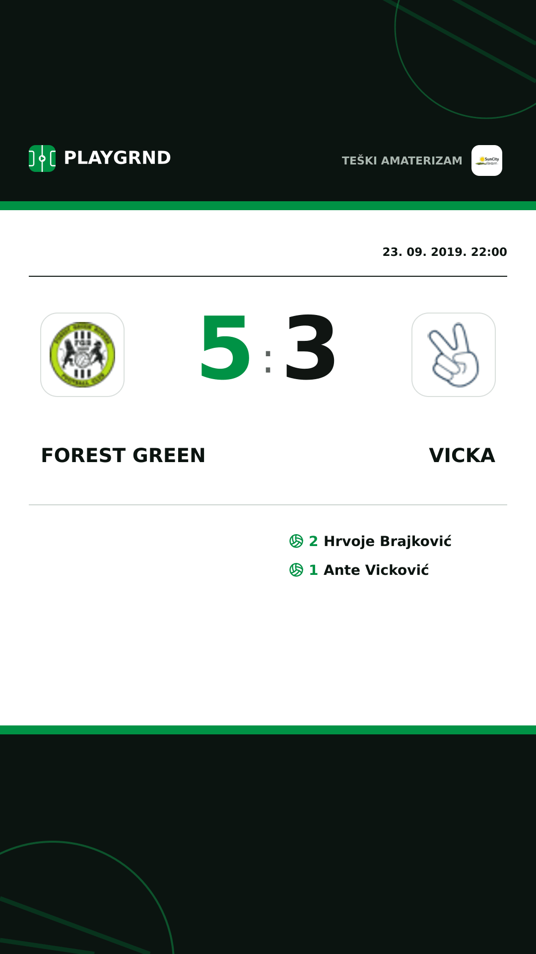 Instagram slika: Forest Green 5:3 Vicka