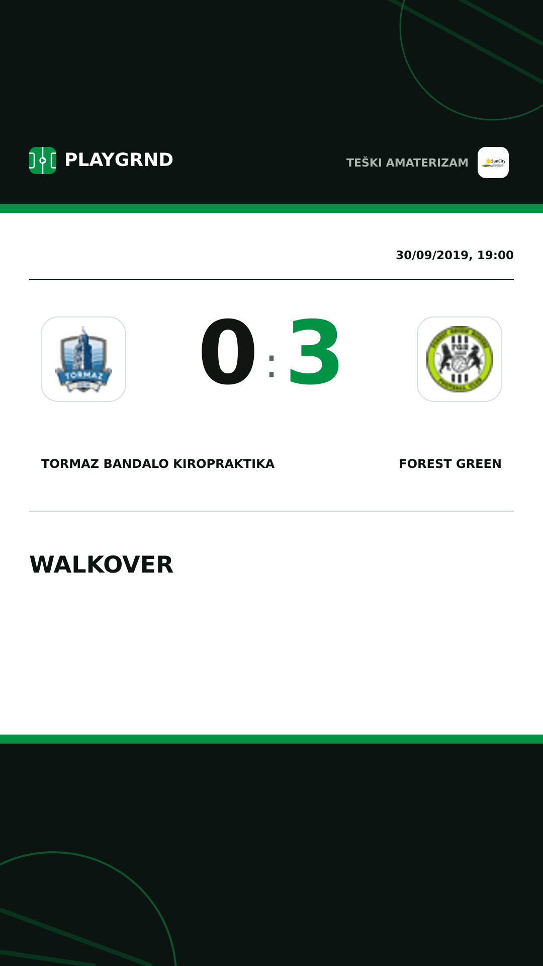 Instagram artwork: Tormaz Bandalo Kiropraktika 0:3 Forest Green