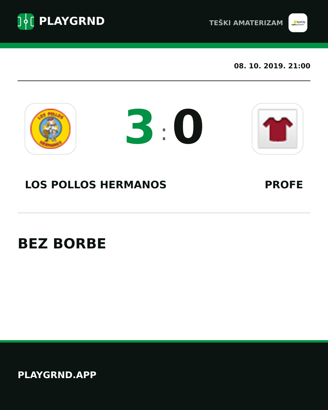 Instagram slika: Los Pollos Hermanos 3:0 Profe