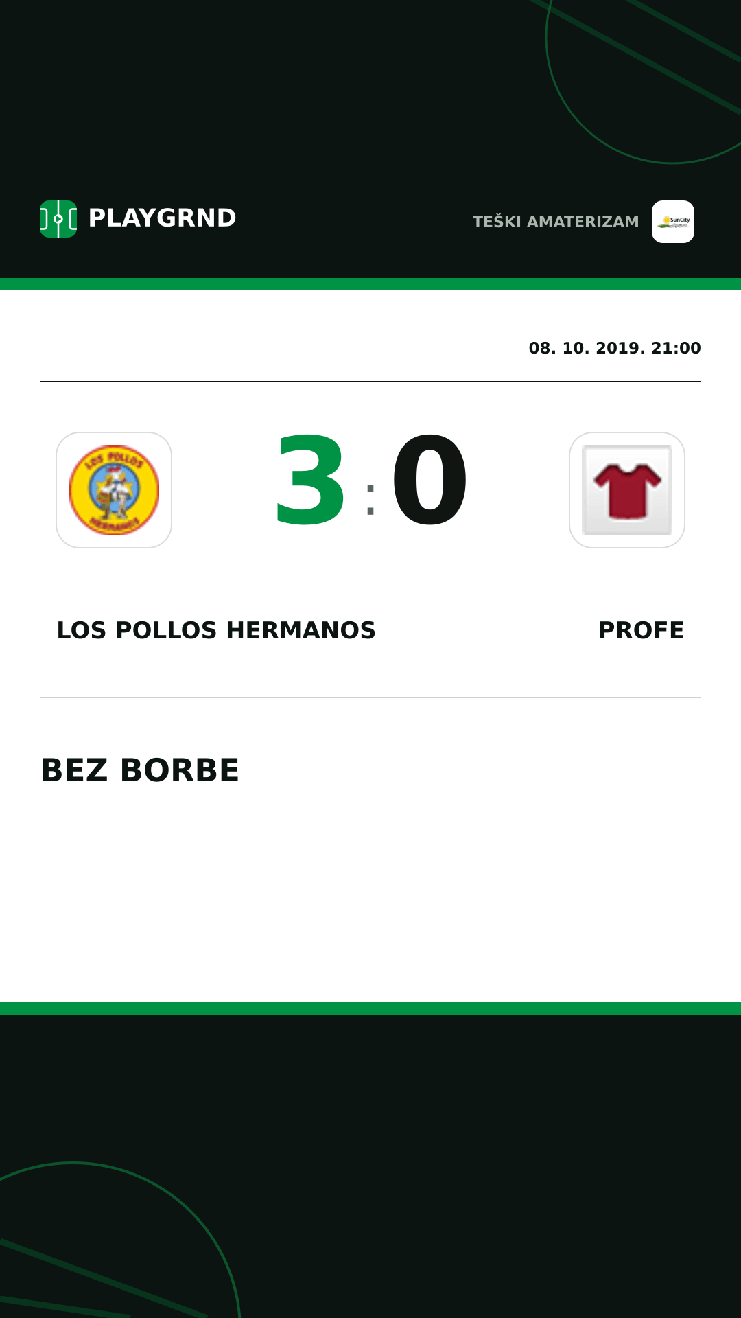 Instagram slika: Los Pollos Hermanos 3:0 Profe