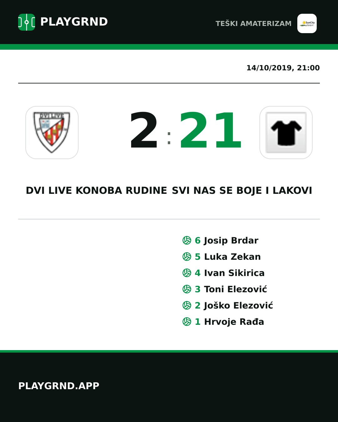 Instagram artwork: Dvi Live Konoba Rudine 2:21 Svi nas se boje i lakovi