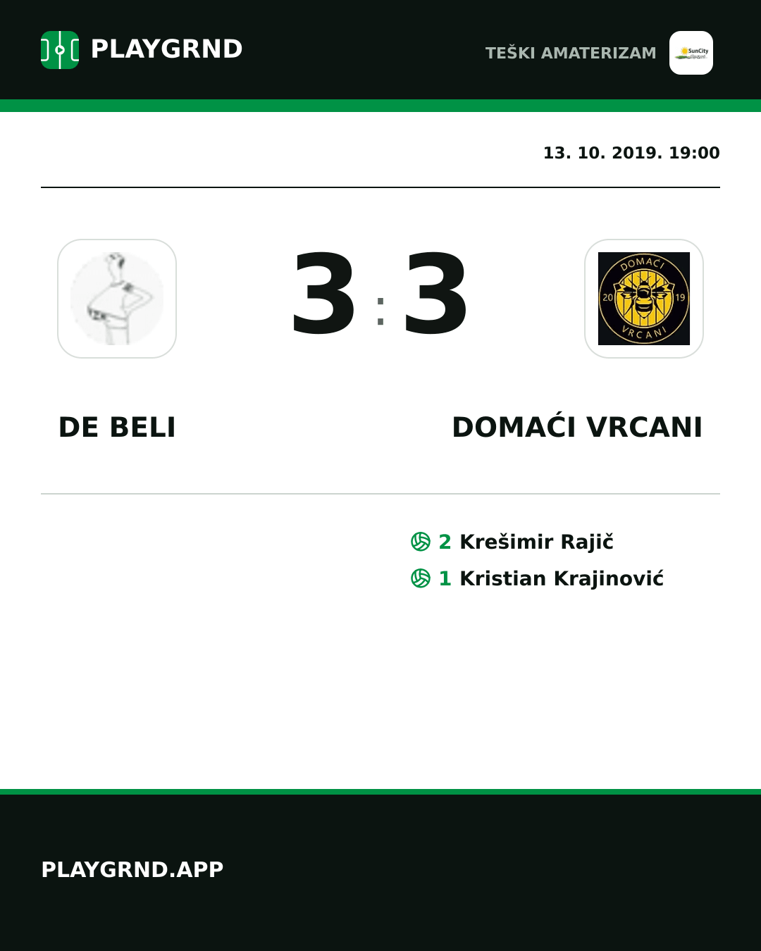 Instagram slika: DE Beli 3:3 Domaći Vrcani