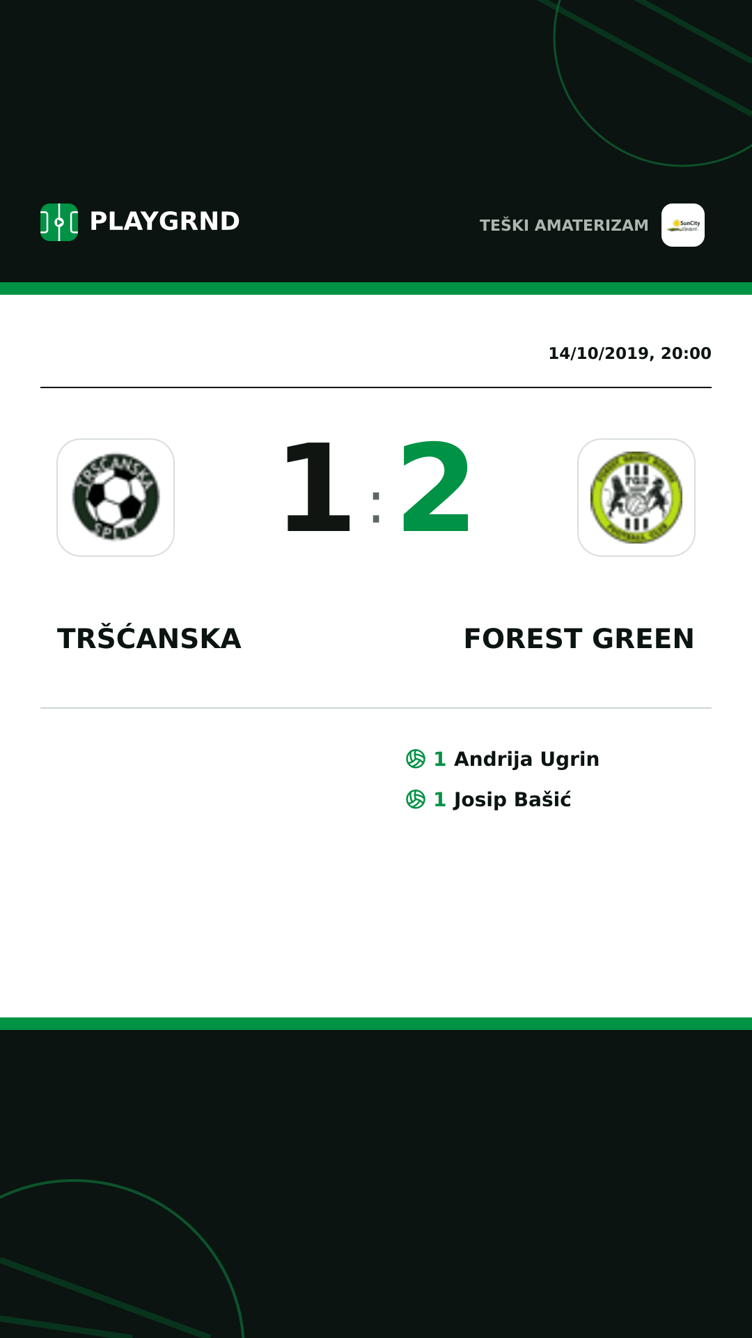 Instagram artwork: Tršćanska 1:2 Forest Green