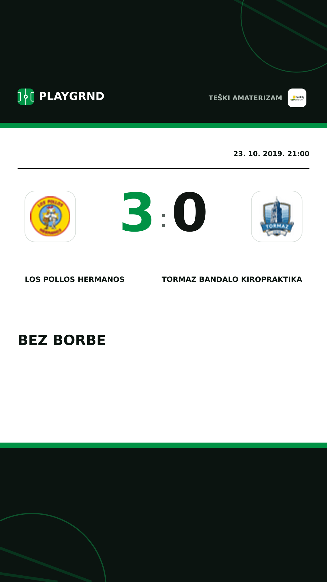 Instagram slika: Los Pollos Hermanos 3:0 Tormaz Bandalo Kiropraktika