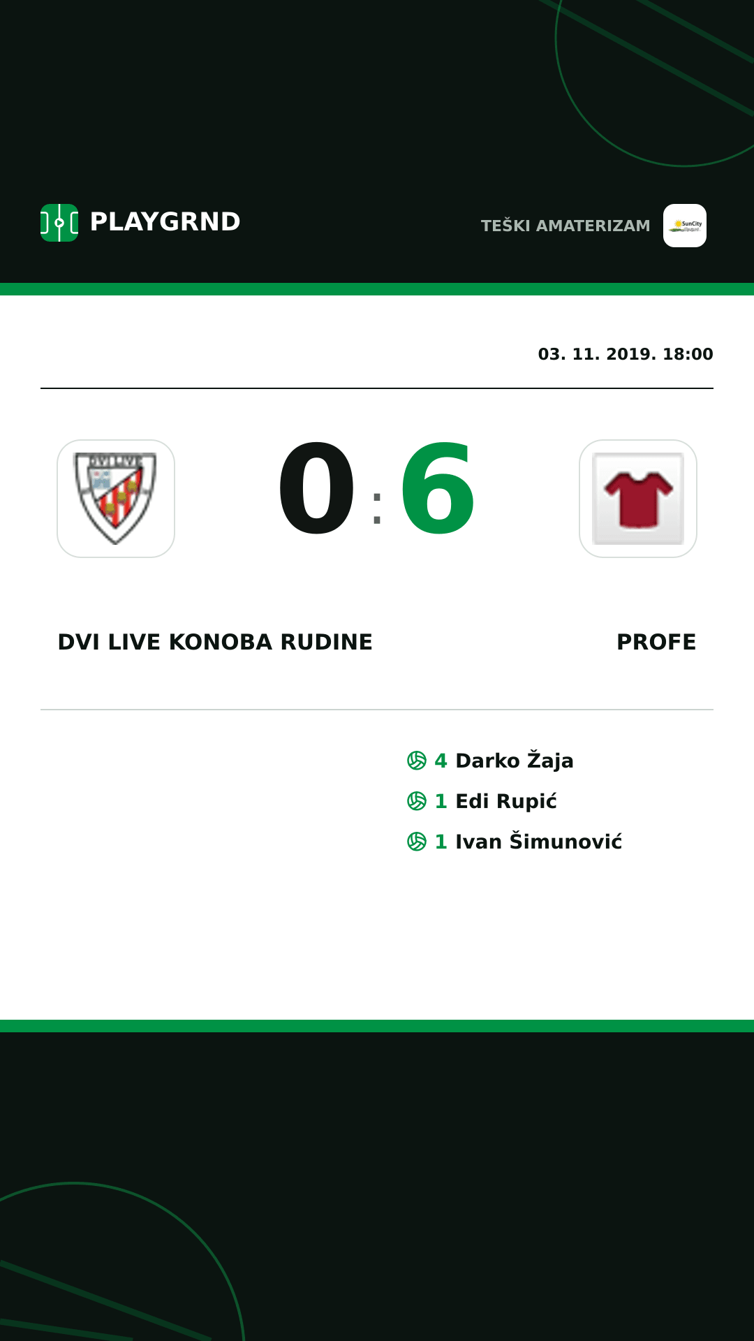 Instagram slika: Dvi Live Konoba Rudine 0:6 Profe