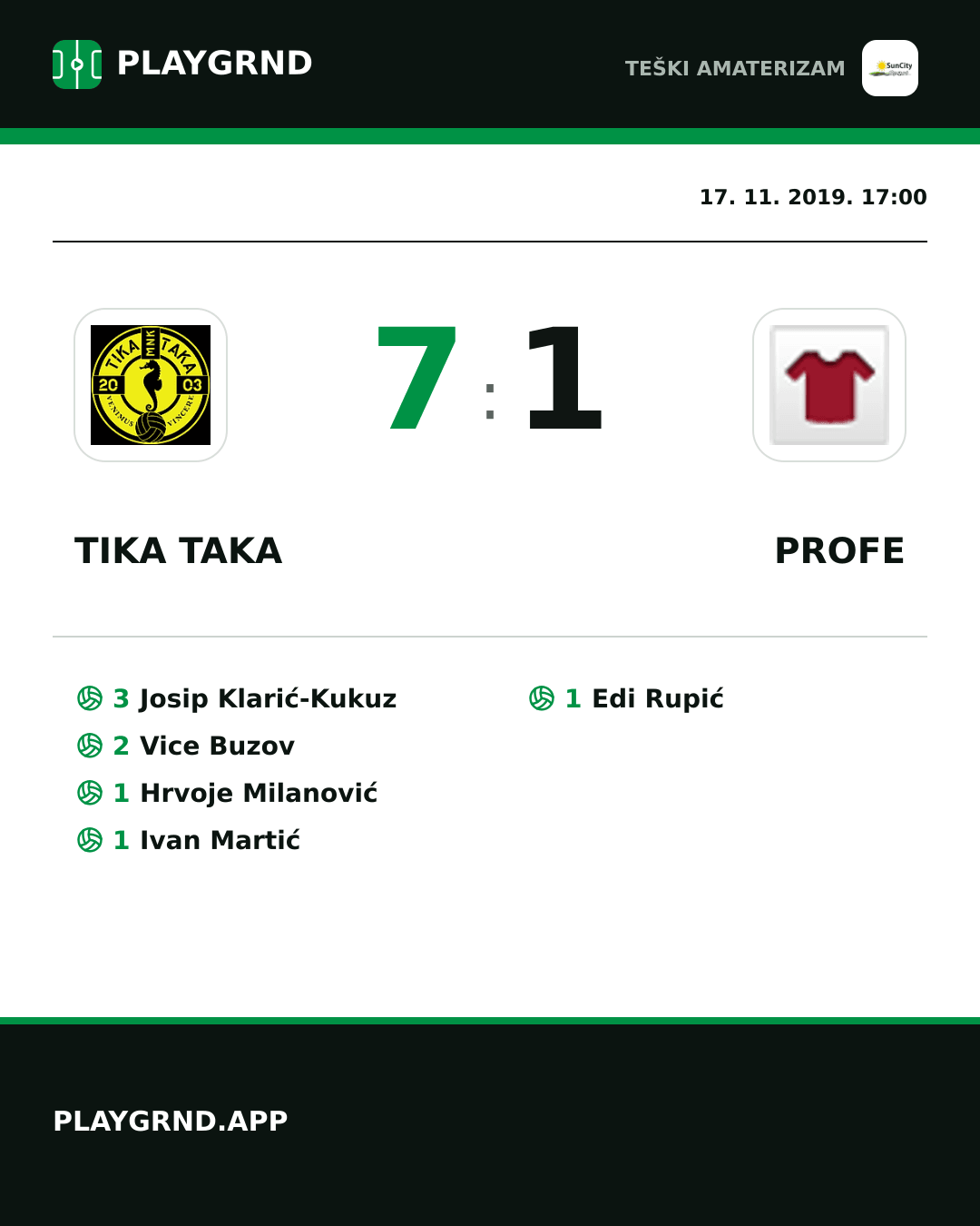 Instagram slika: Tika Taka 7:1 Profe