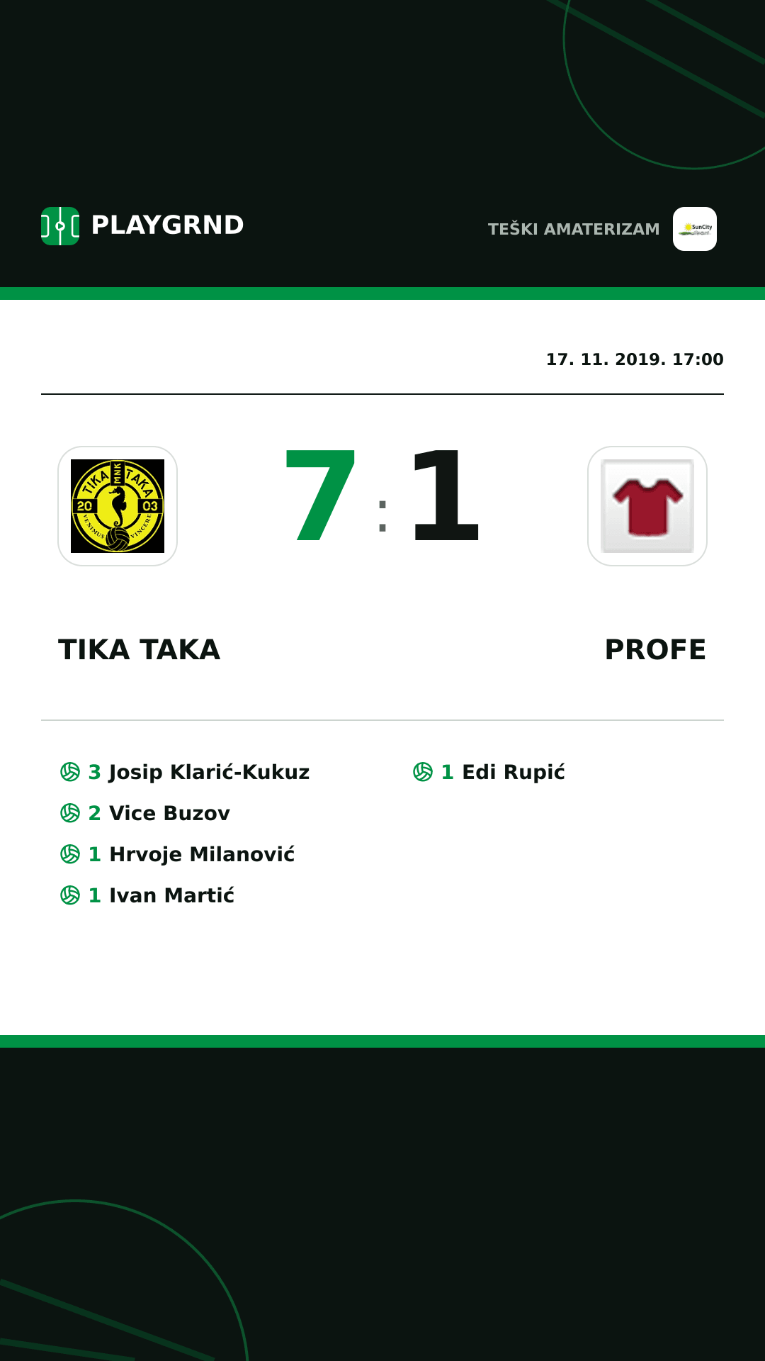 Instagram slika: Tika Taka 7:1 Profe