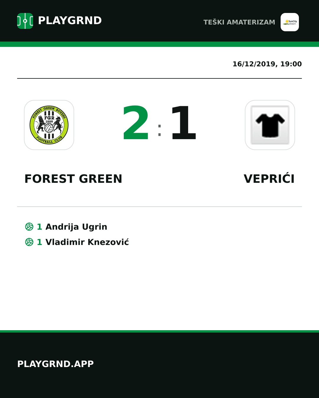 Instagram artwork: Forest Green 2:1 Veprići