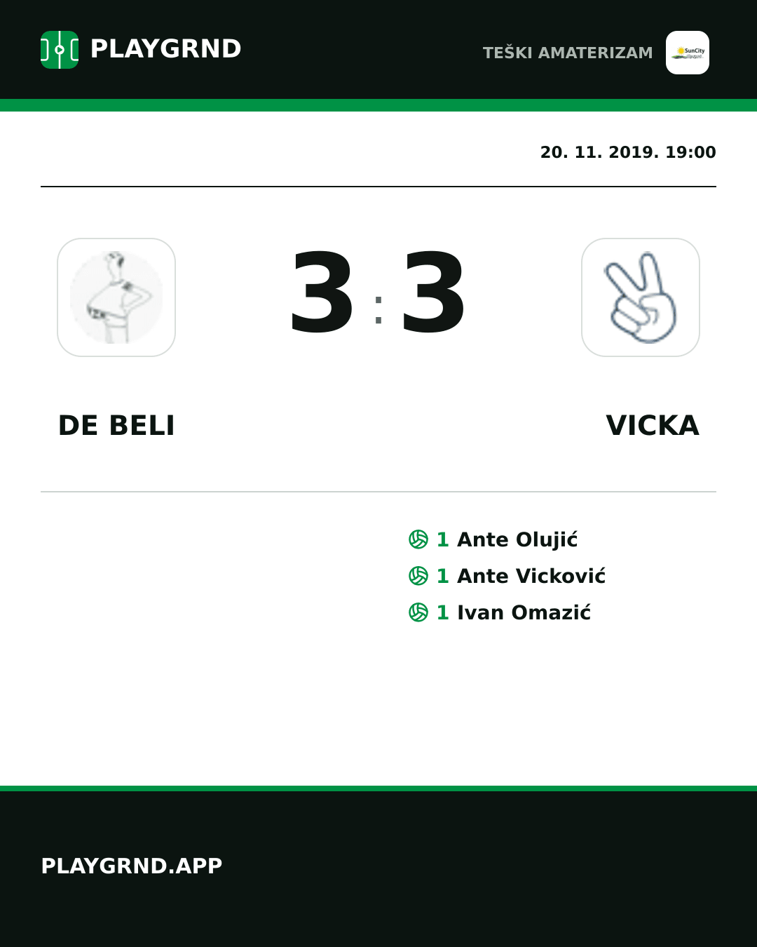 Instagram slika: DE Beli 3:3 Vicka