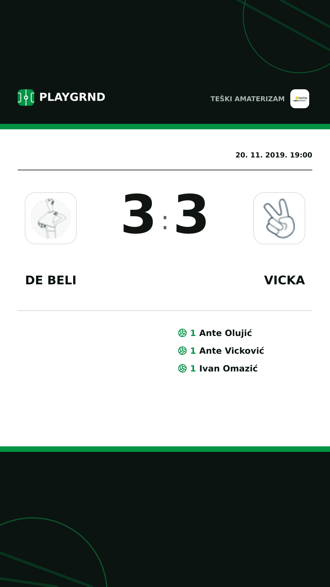 Instagram slika: DE Beli 3:3 Vicka