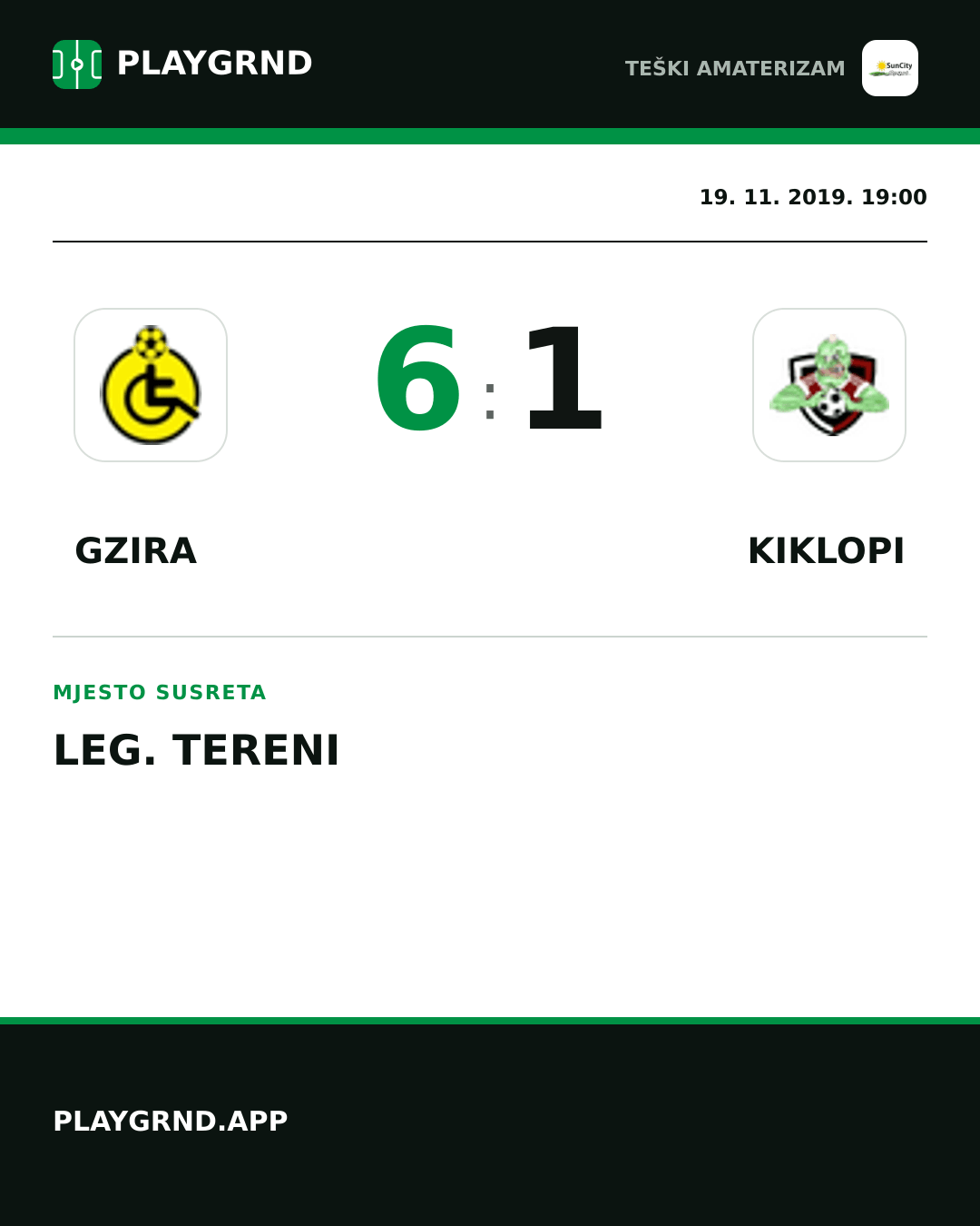 Instagram slika: Gzira 6:1 Kiklopi